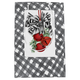 Black and White Noël Simple Mittlere Geschenktüte