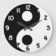 Black and White Numbers Yin Yang Große Wanduhr (Front)