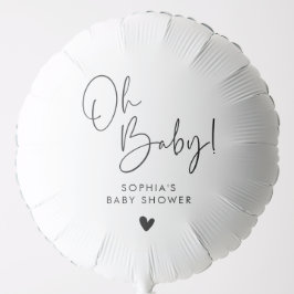 Black and White Oh Baby Moderne Babydusche Boho Ballon