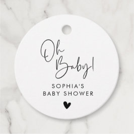 Black and White Oh Baby Moderne Babydusche Boho Geschenkanhänger