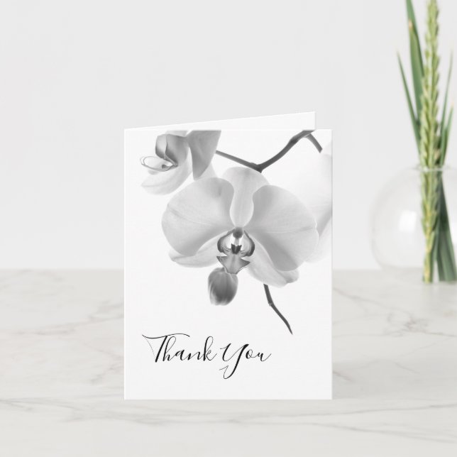 Black and White Orchids Bridesmaid Vielen Dank Dankeskarte (Vorderseite)