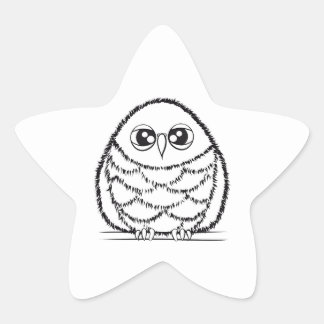 Black and White Owl Illustration Stern-Aufkleber