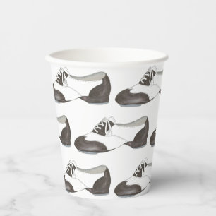 Black-and-White Oxford Stich Shoe Dance Teacher Pappbecher