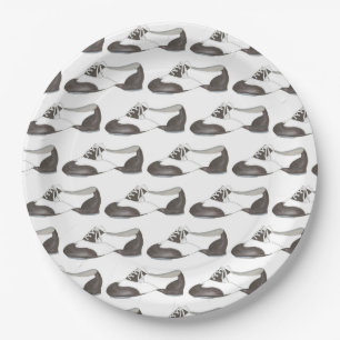 Black-and-White Oxford Stich Shoe Dance Teacher Pappteller