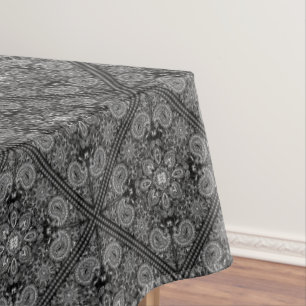 Black and White Paisley Bandana Boho Print Tischdecke