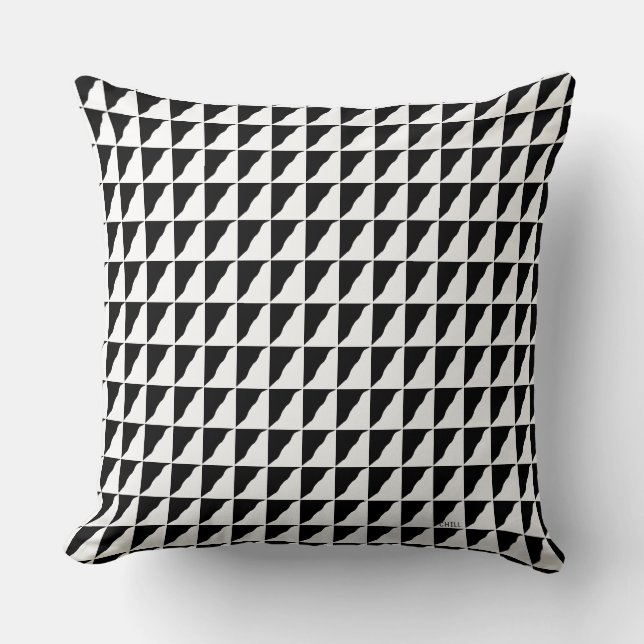Black and White Pattern Chill With Cushionarium Kissen (Vorderseite)