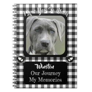 Black and White Pattern Pet Photo Memorial Journal Notizblock