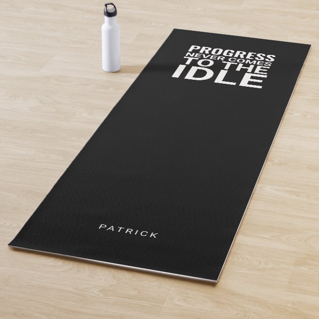 Black and White Personalized Fitness Inspiration Yogamatte (Beispiel)