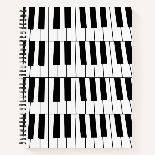 Black and White Piano Keys Pianist Musician  Notizbuch (Vorderseite)