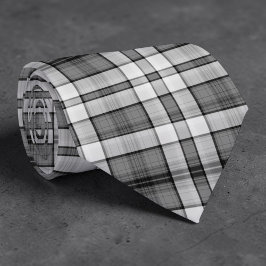 Black and White Plaid Custom Necktie Krawatte
