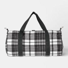 Black And White Plaid  Duffle Bag