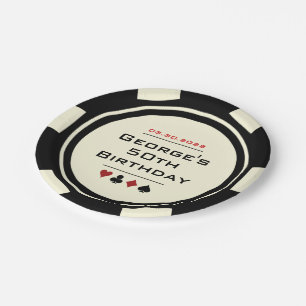 Black and White Poker Casino Thema Geburtstag Pappteller
