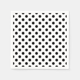 Black and White Polka Dot Cocktail Napkins Serviette