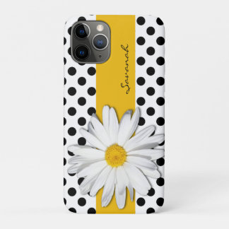 Black and White Polka Dots, Daisy iPhone 11 Fall Case-Mate iPhone Hülle