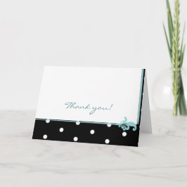 Black and White Polka Dots Dankeskarte