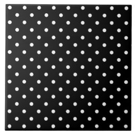 Black and white Polka Dots Fliese
