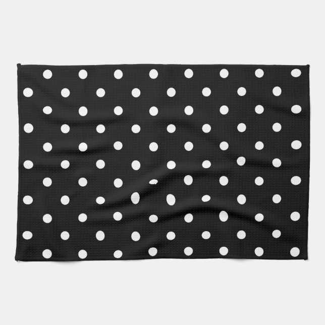 Black and white polka dots geschirrtuch (Horizontal)