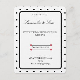 Black and White Polka dots wedding Invitation Einladung