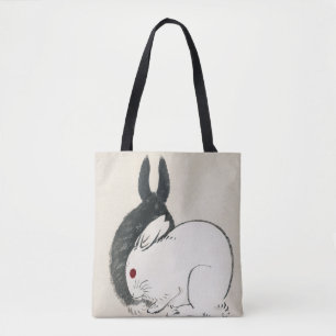 Black and white rabbits by Kōno Bairei