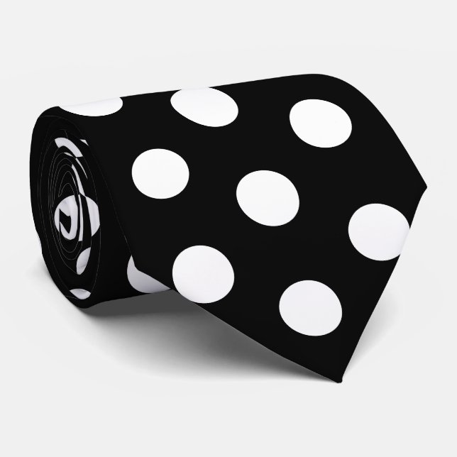 Black and White Racing Silks Polka Dot Derby Day Krawatte (Gerollt)