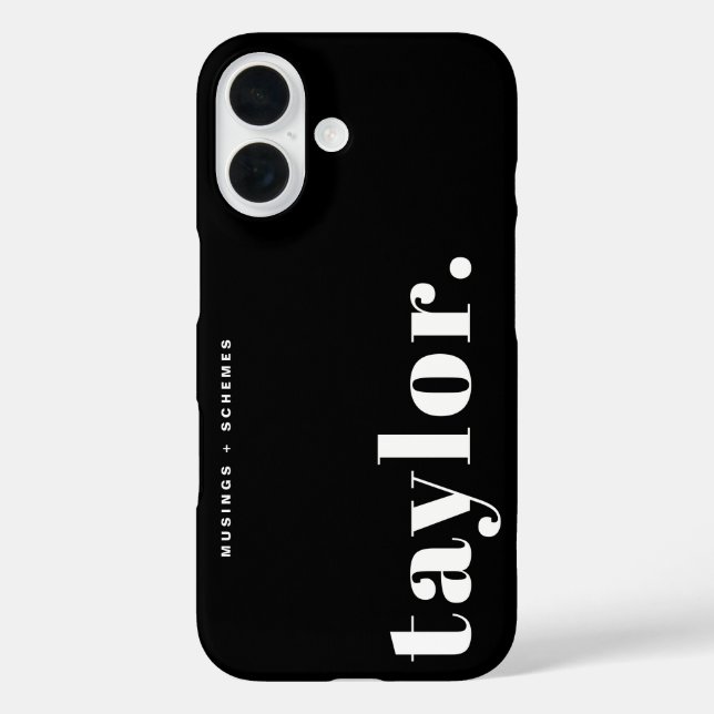 Black and White Retro Typography Personalized Case-Mate iPhone Hülle (Rückseite)