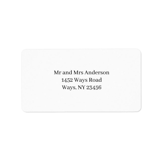 Black and White  return Address Label Adressaufkleber (Vorne)