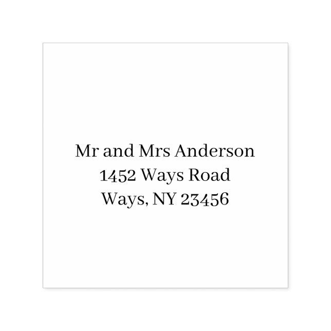 Black and White  return Address Label Permastempel (Design)