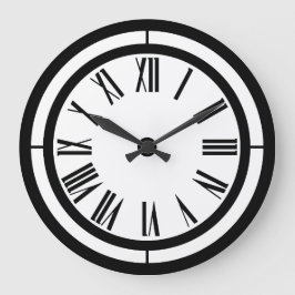 Black and White Roman Numerals Wall Clock Große Wanduhr