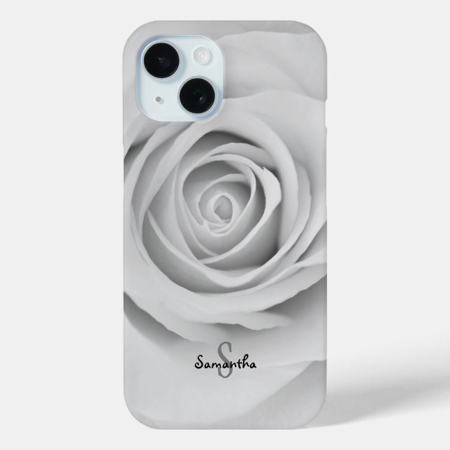 Black and White Rose flower Phone case (Rückseite)