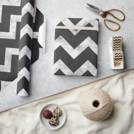 Black and white Rustic Chevron pattern Geschenkpapier