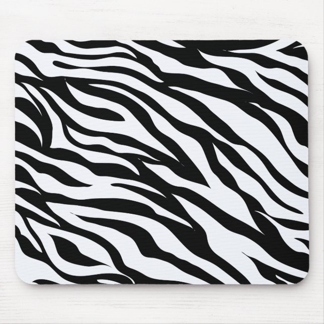 Black and White Safari Theme Zebra Animal Print Mousepad (Vorne)
