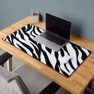 Black and White Safari Zebra Animal Print Desk Mat Schreibtischunterlage