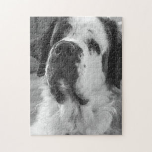 Black and White Saint Bernard Dog Puzzle