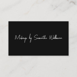 Black and White Script Photo Makeup Business Card Visitenkarte