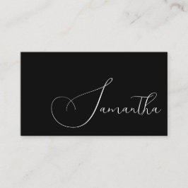 Black and White Script Photo Makeup Business Card Visitenkarte