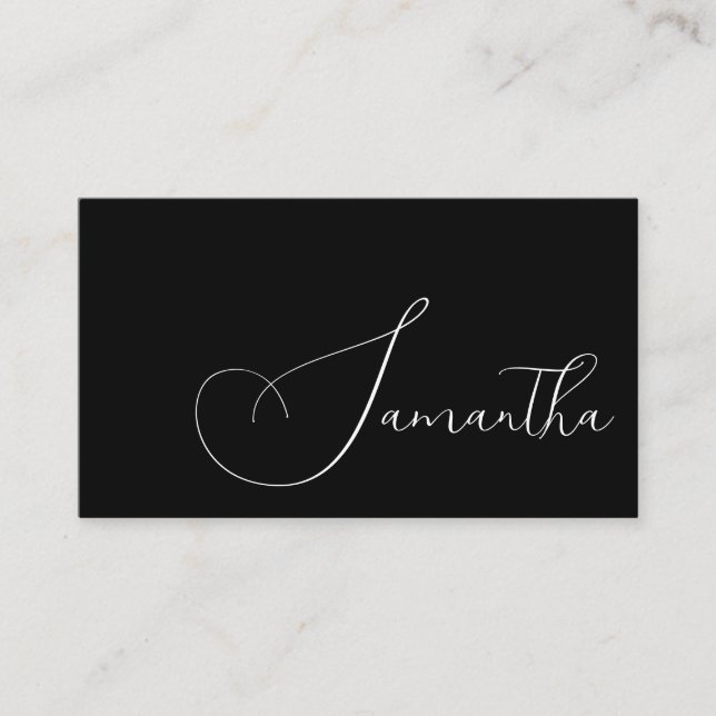 Black and White Script Photo Makeup Business Card Visitenkarte (Vorderseite)