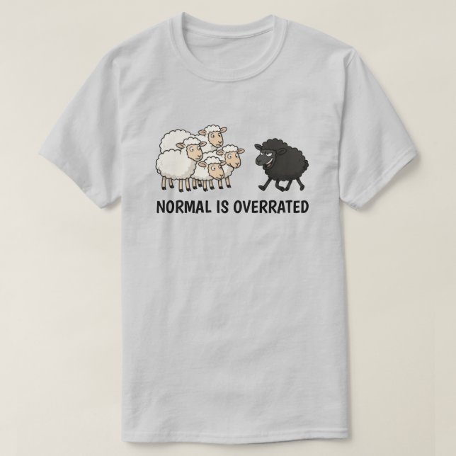 Black and White Sheep Unisex T-Shirt (Design vorne)