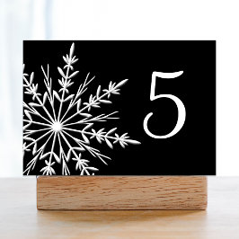 Black and White Snowflakes Winter Table Numbers Tischnummer