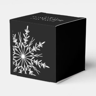 Black and White Snowflakes Winter Wedding Geschenkschachtel