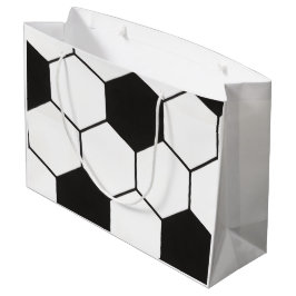 Black and White Soccer Ball Pattern Geometric Große Geschenktüte