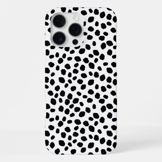 Black and white spotty pattern IPhone case iPhone Hülle (Rückseite)