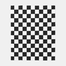 Black and White Squares Checkered Blanket Fleecedecke