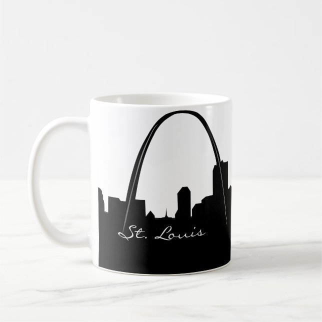 Black and White St. Louis Skyline Kaffeetasse (Links)