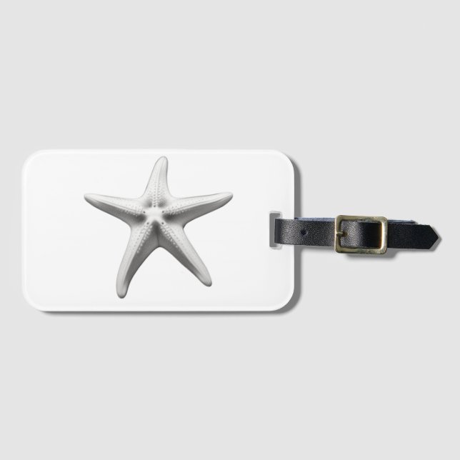Black and White Starfish Gepäckanhänger (Vorderseite (Horizontal))