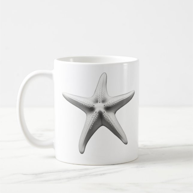 Black and White Starfish Kaffeetasse (Links)