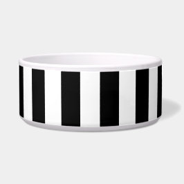 Black and White Stripe Ceramic Pet Bowl Napf
