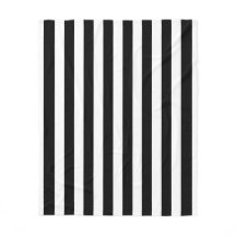 Black and White Stripe Fleece Blanket