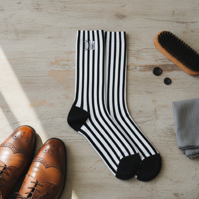 Black and White Striped Socks, Personalized  Socken (Von Creator hochgeladen)