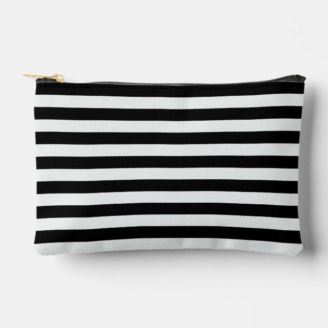 Black and White Stripes by Shirley Taylor Zubehörtasche (Vorderseite)