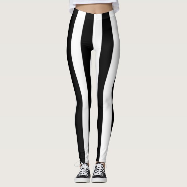 Black  and white stripes  flip flops leggings (Vorderseite)